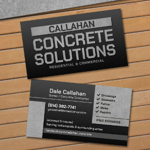 Tarjeta De Visita Contratista de Soluciones de Hormigón Industrial