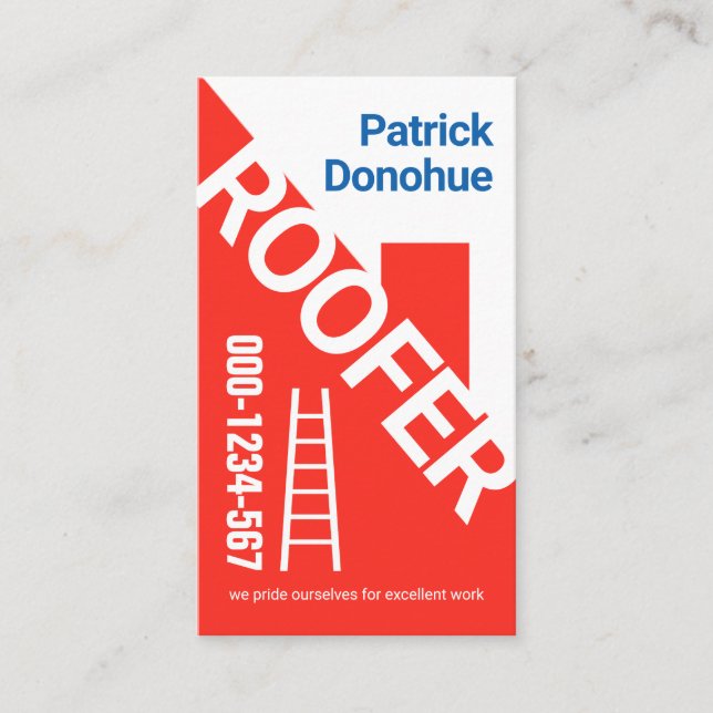 Tarjeta De Visita Contratista de techos rojos (Anverso)