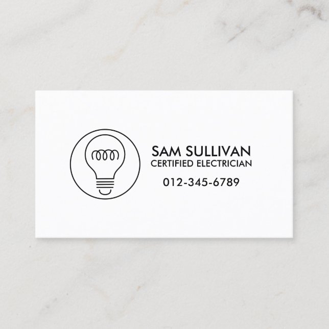 Tarjeta De Visita Contratista eléctrico (Anverso)