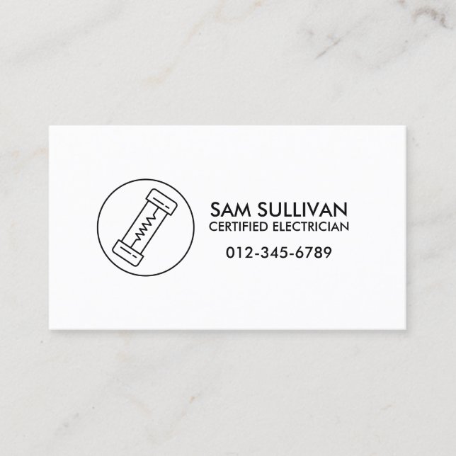 Tarjeta De Visita Contratista eléctrico (Anverso)