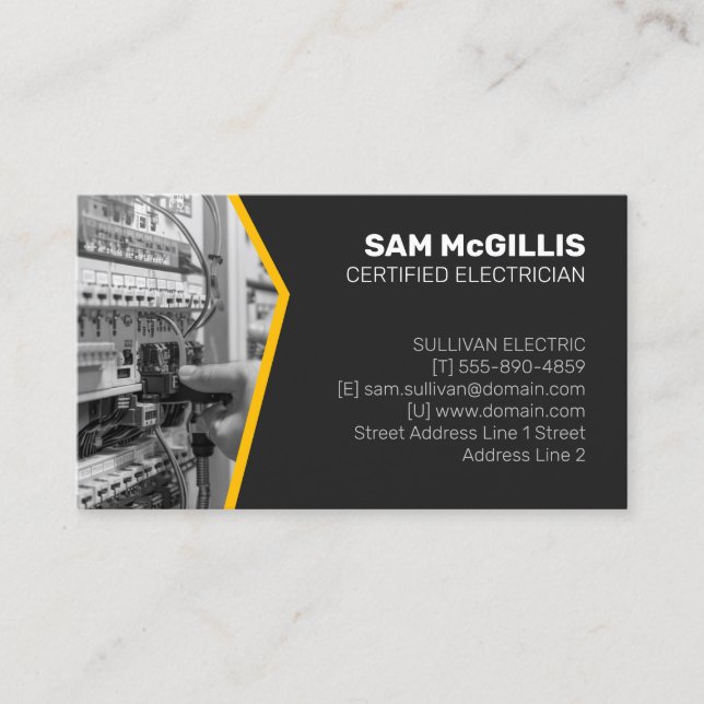 Tarjeta De Visita Contratista eléctrico (Anverso)