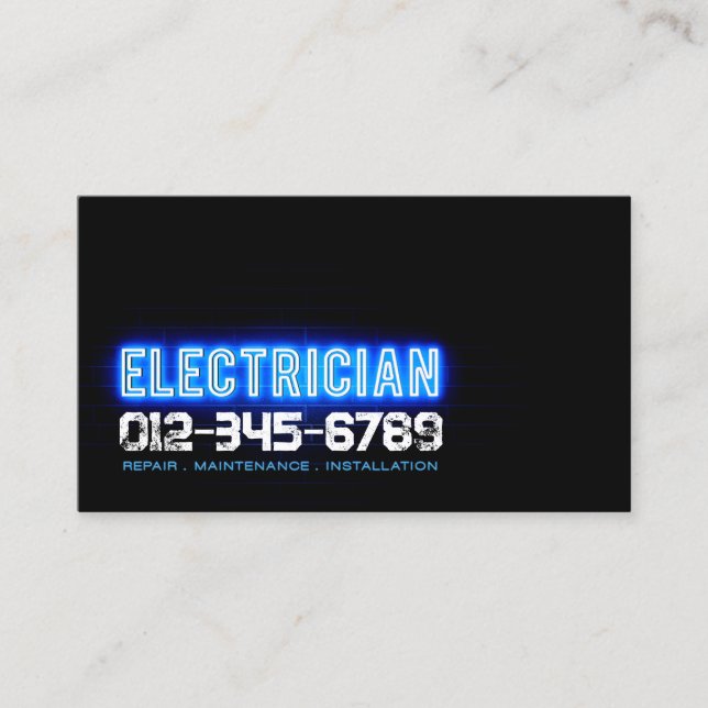 Tarjeta De Visita Contratista eléctrico (Anverso)