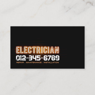 Tarjeta De Visita Contratista eléctrico