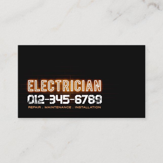 Tarjeta De Visita Contratista eléctrico (Anverso)