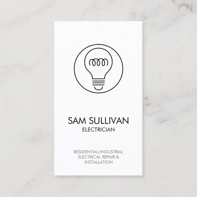 Tarjeta De Visita Contratista eléctrico (Anverso)