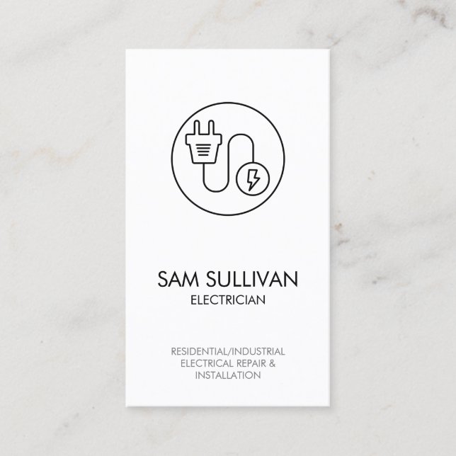 Tarjeta De Visita Contratista eléctrico (Anverso)