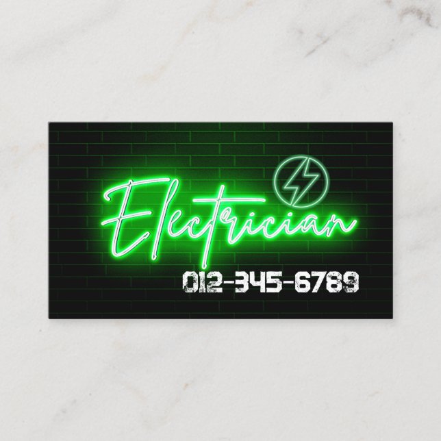 Tarjeta De Visita Contratista eléctrico (Anverso)