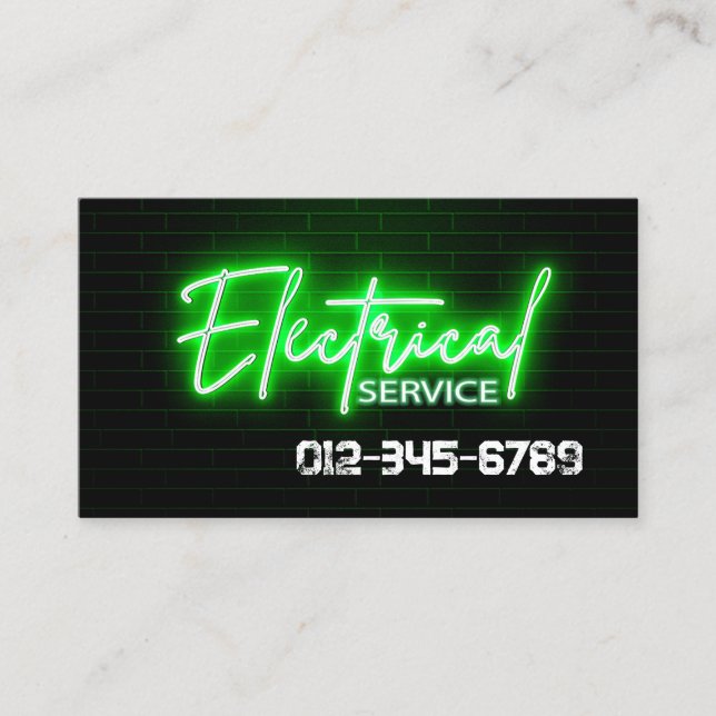 Tarjeta De Visita Contratista eléctrico (Anverso)