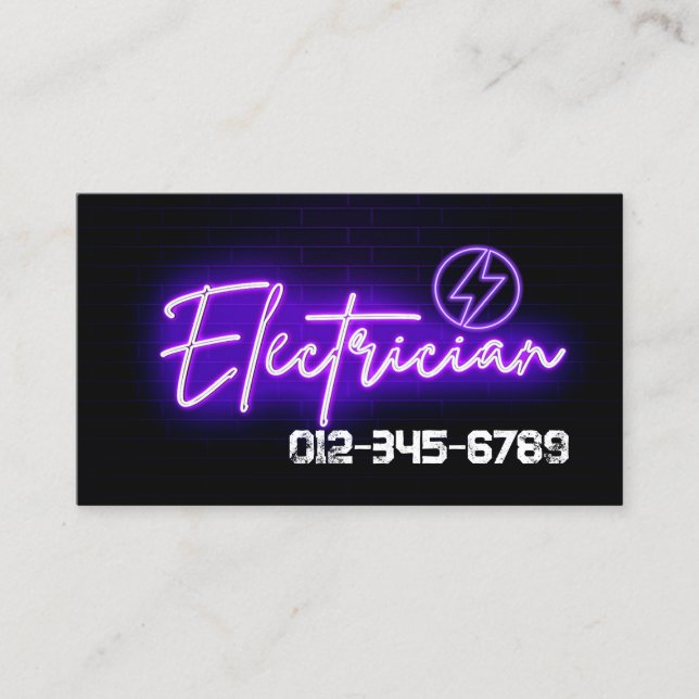 Tarjeta De Visita Contratista eléctrico (Anverso)