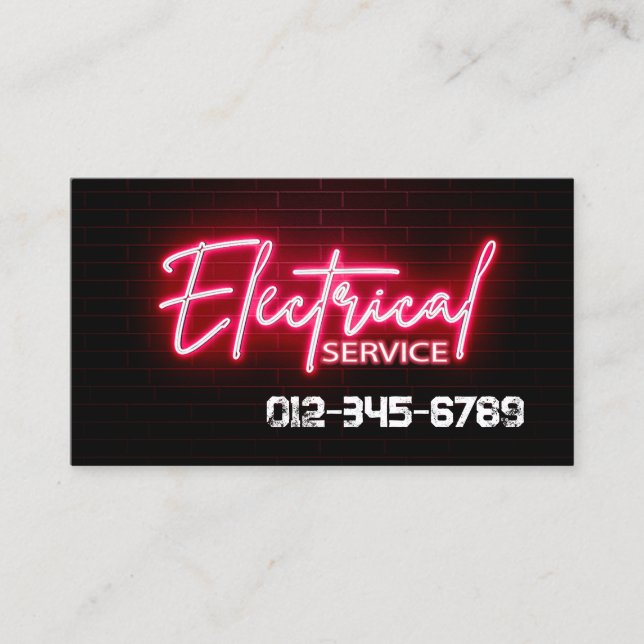 Tarjeta De Visita Contratista eléctrico (Anverso)