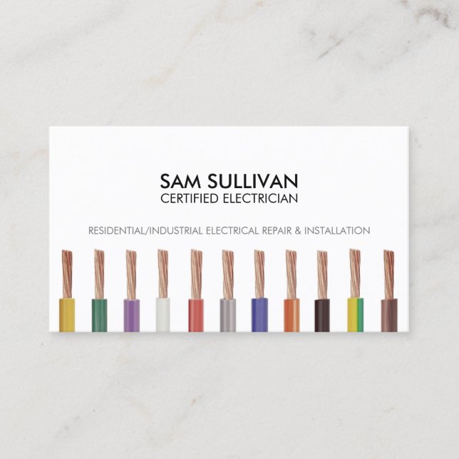 Tarjeta De Visita Contratista eléctrico (Anverso)