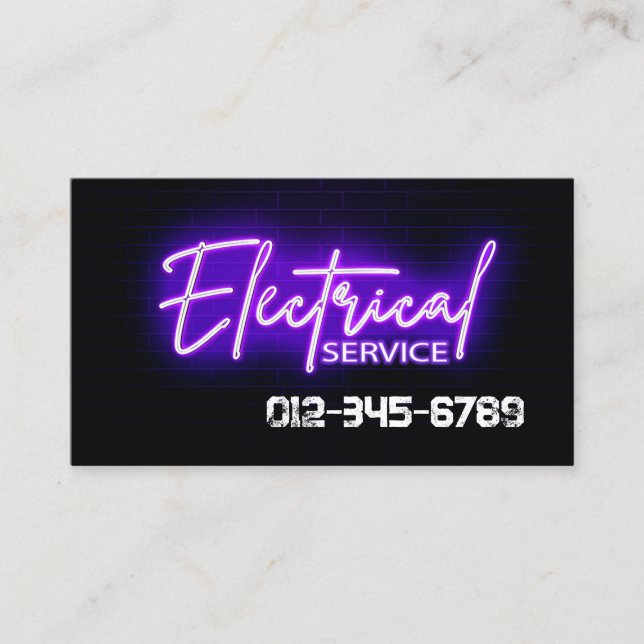 Tarjeta De Visita Contratista eléctrico (Anverso)