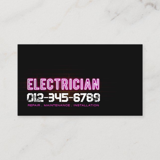 Tarjeta De Visita Contratista eléctrico (Anverso)