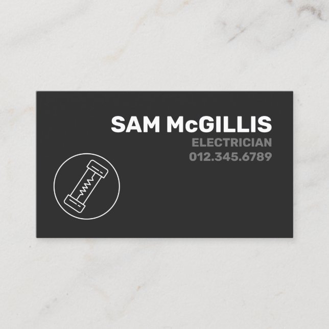 Tarjeta De Visita Contratista eléctrico (Anverso)