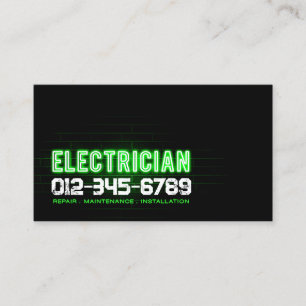 Tarjeta De Visita Contratista eléctrico