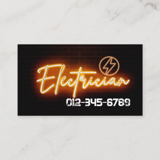 Tarjeta De Visita Contratista eléctrico (Anverso)