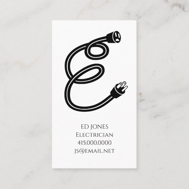 Tarjeta De Visita Contratista Eléctrico (Anverso)