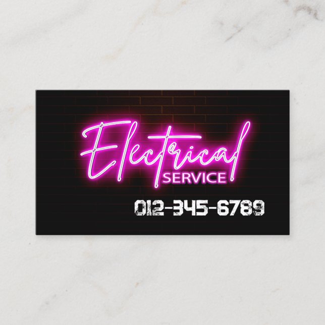 Tarjeta De Visita Contratista eléctrico (Anverso)