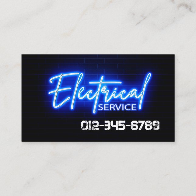 Tarjeta De Visita Contratista eléctrico (Anverso)