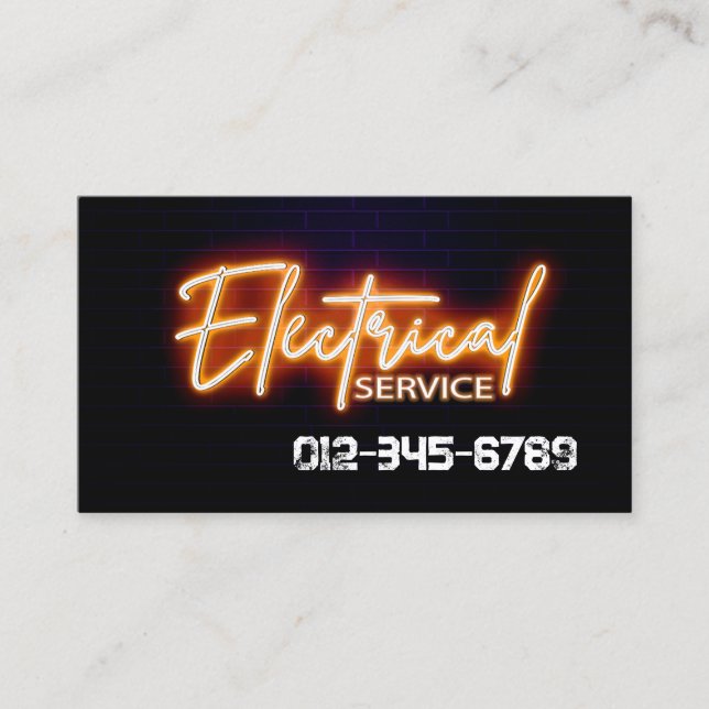 Tarjeta De Visita Contratista eléctrico (Anverso)