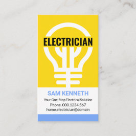 Tarjeta De Visita Contratista eléctrico de señal de bulbo amarillo s