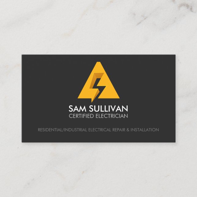Tarjeta De Visita Contratista eléctrico Monograma A (Anverso)