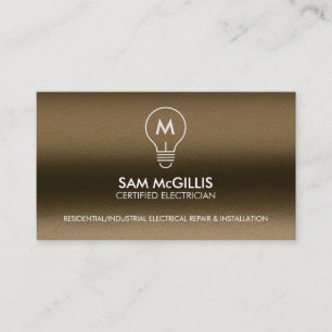 Tarjeta De Visita Contratista eléctrico monogramo