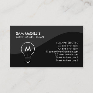 Tarjeta De Visita Contratista eléctrico monogramo