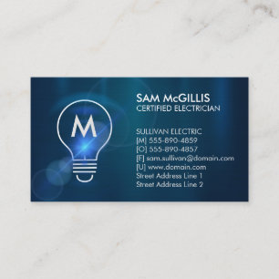 Tarjeta De Visita Contratista eléctrico monogramo