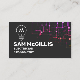 Tarjeta De Visita Contratista eléctrico monogramo