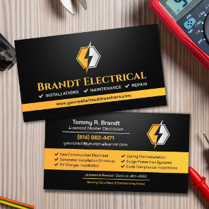 Tarjeta De Visita Contratista eléctrico profesional - electricista