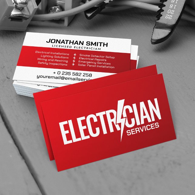 Tarjeta De Visita Contratista eléctrico profesional - Electricista (Subido por el creador)