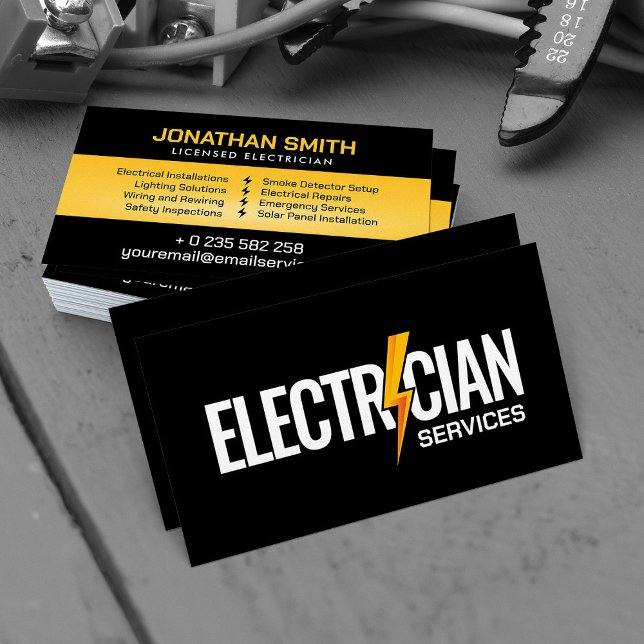 Tarjeta De Visita Contratista eléctrico profesional - Electricista (Subido por el creador)