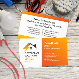 Tarjeta De Visita Contratista eléctrico profesional - Electricista