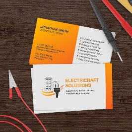Tarjeta De Visita Contratista eléctrico profesional - Electricista