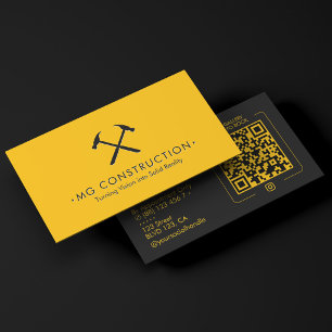 Tarjeta De Visita Contratista General Construcción Amarillo Negro