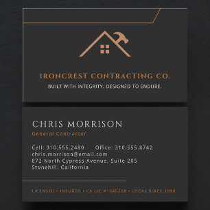 Tarjeta De Visita Contratista general de construcción