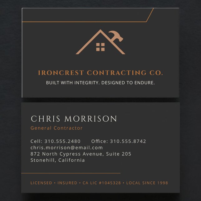 Tarjeta De Visita Contratista general de construcción (Subido por el creador)