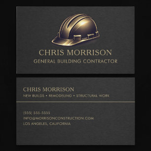 Tarjeta De Visita Contratista General de Construcción Profesional de