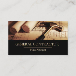 Tarjeta De Visita Contratista General Gerente de Construcción de Obr