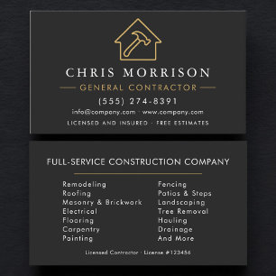 Tarjeta De Visita Contratista general profesional