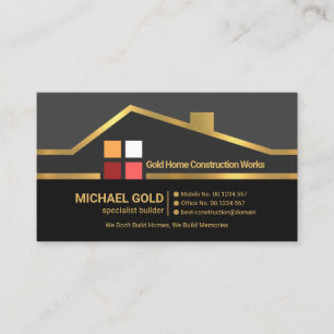 Tarjeta De Visita Contratista Handyman de la Casa de Oro Faux