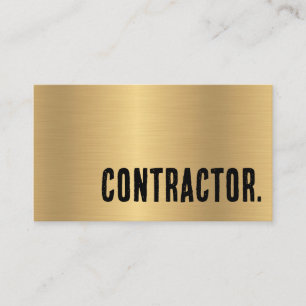 Tarjeta De Visita Contratista metálico Faux Gold de Premier