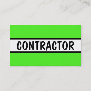 Tarjeta De Visita Contratista Neon Green