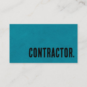 Tarjeta De Visita Contratista Premier Blue Faux Leather