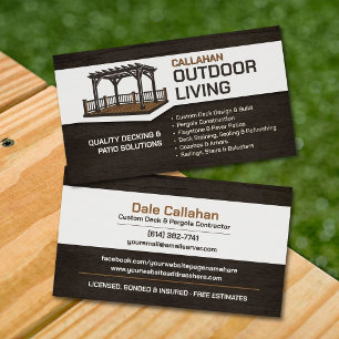 Tarjeta De Visita Contratista profesional de construcción de cubiert