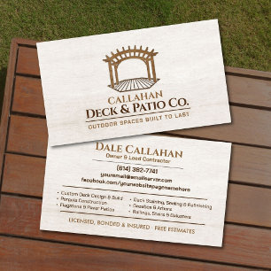 Tarjeta De Visita Contratista Profesional de Cubiertas y Patios