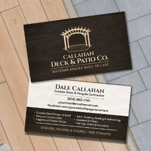 Tarjeta De Visita Contratista Profesional de Cubiertas y Patios