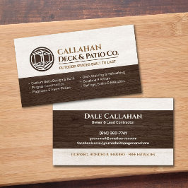 Tarjeta De Visita Contratista Profesional de Cubiertas y Patios