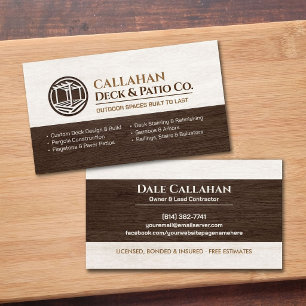 Tarjeta De Visita Contratista Profesional de Cubiertas y Patios